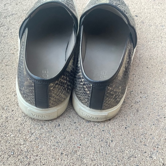 Vince Blair Snakeskin-Embossed Leather Slip-On Sneakers 6.5 - Picture 6 of 7